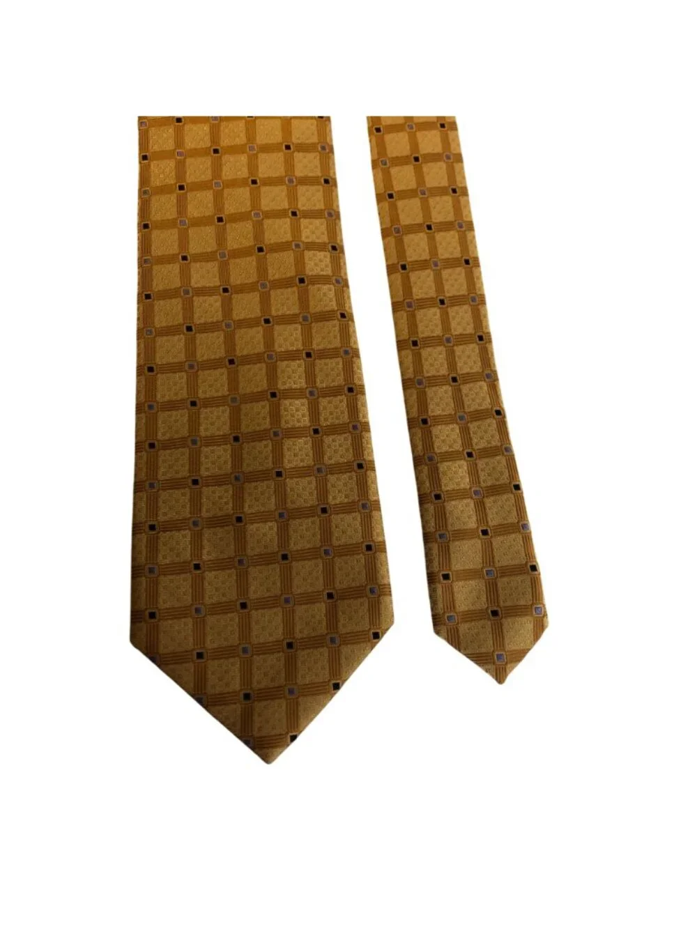 Jos A Bank Signature Collection Silk Tie Gold Pattern Mens Necktie Office Formal